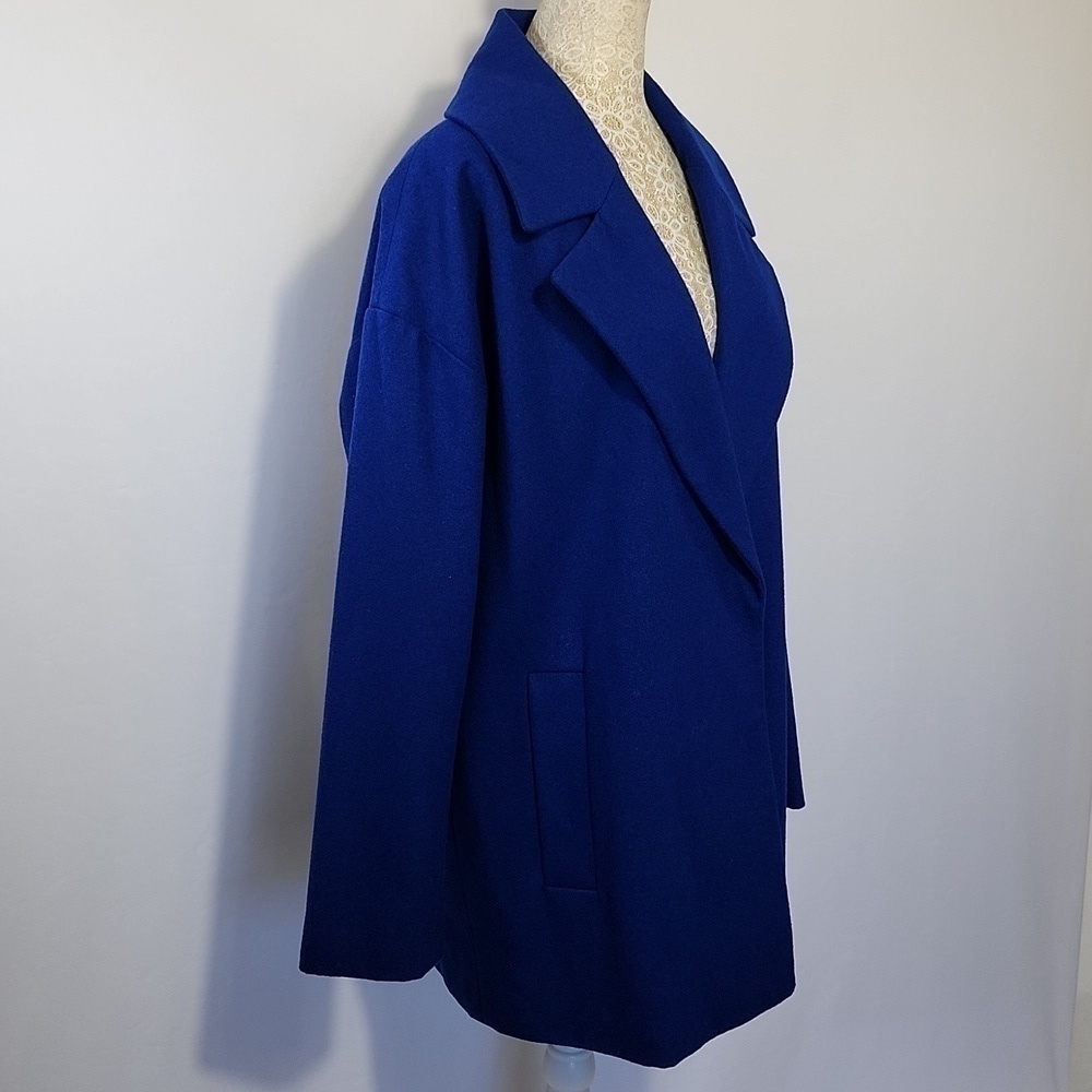 Liz Claiborne Women's Size Medium Blue Wool Blend Side Pockets Lined Jacket NWT - Picture 7 of 15